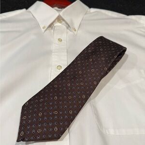 Yves Saint Laurent vintage Brown Geometric Men's Necktie.
